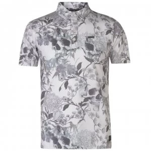 Firetrap Printed Polo - Grey