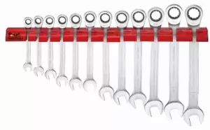 Teng Tools WRSP12RS 12 Piece - Ratchet Spanner Wall Rack 8-19mm