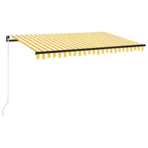 Vidaxl Manual Retractable Awning 450X350 Cm Yellow And White