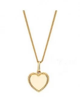 Simply Silver Gold Plated Sterling Silver Personalised Engravable Beaded Edge Heart Pendant