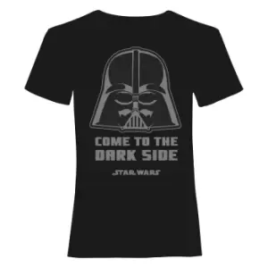 Star Wars Girls Come To The Dark Side Darth Vader T-Shirt (11-12 Years) (Black)