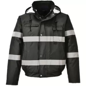 Iona Lite Reflective Work Bomber Jacket (xl) (Black) - Black - Portwest