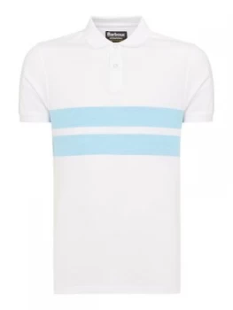 Mens Barbour Stripe Polo Shirt White