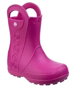 Crocs Girls Handle It Wellington Boots - Pink, Size 6 Younger