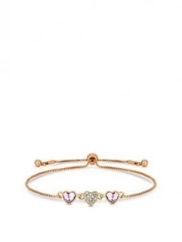 Jon Richard Jon Richard Swarovski Light Rose Dancing Heart Toggle Bracelet