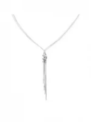 Simply Silver Sterling Silver 925 Cubic Zirconia Station Slinky Lariat Necklace