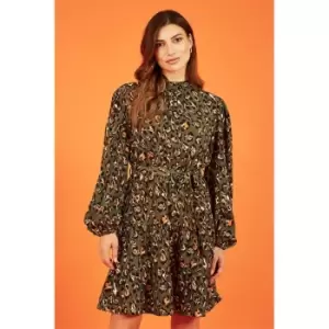 Mela London Green Animal Print Skater Dress - Green