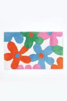 Cotton Tufted Washable Multi Colour Floral Children Rug