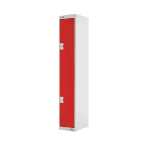 Two Compartment Locker D300mm Red Door MC00011