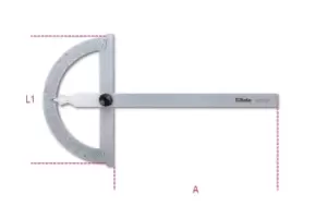 Beta Tools 1676 Stainless Steel Protractor 200mm 016760030