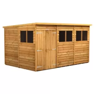 Power 12x8 Overlap Pent Double Door Shed