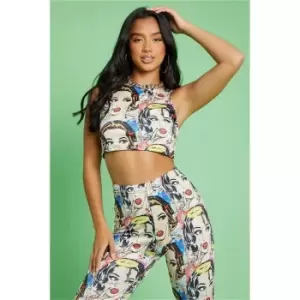 I Saw It First Multi Petite D13ego Art Print Slinky Flared Trousers - Multi