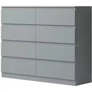 Fwstyle Large Modern 8 Drawer Chest Matt Grey