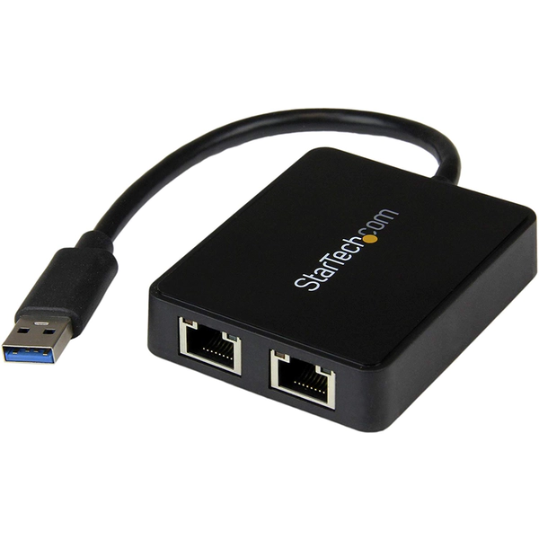 USB 3.0 to Dual Port Gigabit Ethernet Adapter NIC w USB Port