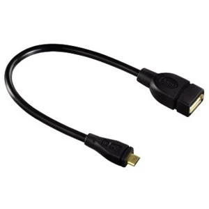 Hama USB 2.0 OTG Adapter cable micro plug - A socket, black, 0.15 m