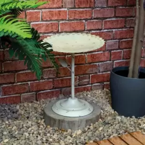 St Helens Metal Bird Bath Feeder White