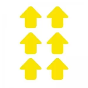 Yellow Arrows Floor Graphic adheres to most smooth clean flat surfaces