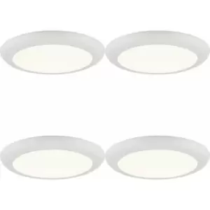 4 pack Ultra Slim Recessed Ceiling Downlight - 18W Cool White LED - Matt White