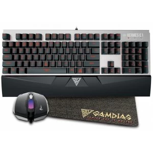 Gamdias HERMES E1 Gaming Desktop Kit Mechanical Keyboard Responsive Lighting NYX E1 Mouse Mat