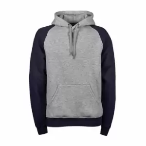 Tee Jays Mens Two-Tone Hooded Sweatshirt (2XL) (Heather Navy)