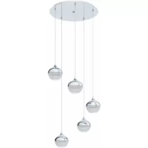 Pendant Light Colour Chrome Shade Granille White Clear Plastic Bulb E14 5x25W