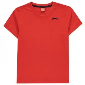 Slazenger Plain T Shirt Junior Boys - Red