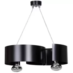 Emibig Vixon Black Bar Pendant Ceiling Light 2x E27