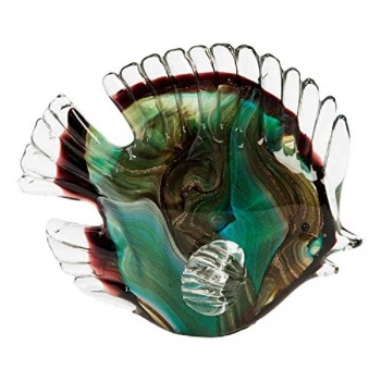 Objets d'art Glass Figurine - Green Fish