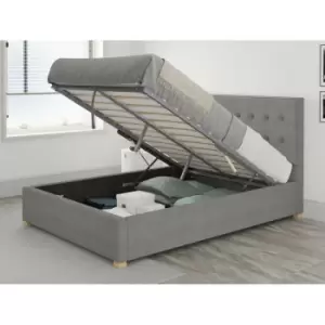 Presley Ottoman Upholstered Bed, Eire Linen, Grey - Ottoman Bed Size Superking (180x200)