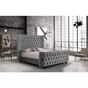 Envisage Trade - Harmony Upholstered Beds - Plush Velvet, Single Size Frame, Grey - Grey