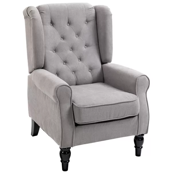 Retro Accent Chair Wingback Armchair with Wood Frame Living Room