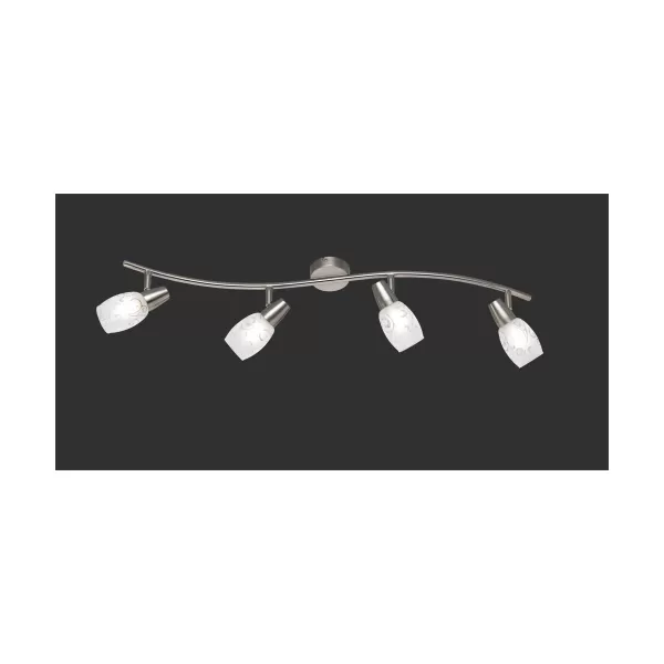 Colmar Modern 4 Light Ceiling Spotlight Bar Nickel Matt