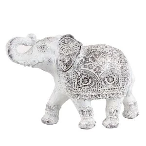 Brushed White Medium Thai Elephant Figurine