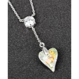 Crystal Collection Hanging Heart PP Necklace Clear