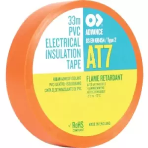 AT7 25mm x 33m Orange pvc Insulating Tape - Orange - Advance