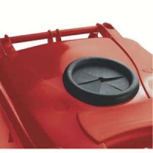 Slingsby Wheelie Bin 120L With Bottle Bank Aperture and Lid Lock Red 377869