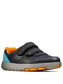 Clarks Rex Quest Boys Plimsolls - Navy, Size 1.5 Older