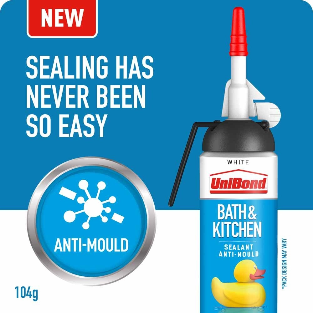 UniBond Bath and Kitchen White Sealant 104grm