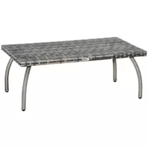 Outsunny Rattan Coffee Table - Grey