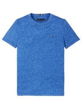 Tommy Hilfiger Boys Short Sleeve Essential Flag Marl T-Shirt - Blue, Size 16 Years