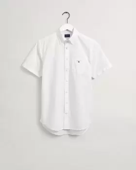 GANT Men Regular Fit Short Sleeve Oxford Shirt (S) White