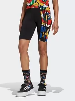 adidas Originals Rich Mnisi Short Tights, Black/Multi, Size 6, Women