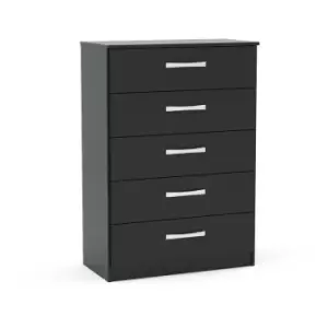 Lynx 5 Drawer Chest Black