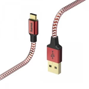 Hama Reflective Charging/Data cable Micro USB 1.5m red