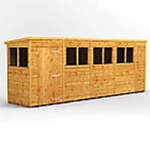 Power Garden Shed 184PP Golden Brown 18x4