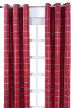 Edward Tartan Check Ready Made Eyelet Curtain Pair