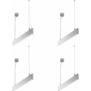 4 pack Slim Commercial Suspension Light - 610mm x 20mm - 25W Cool White led