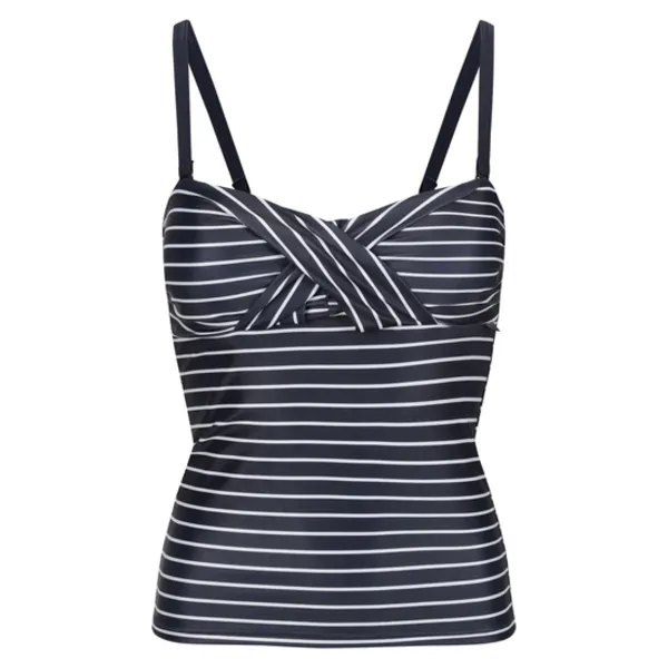 Regatta Womens Aceana III Tankini Top 10 - Bust 34' (86cm) Navy/WhitStr RWM035-5XI-10