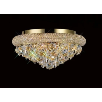 Ceiling lamp Alexetra 6 bulbs gold / crystal