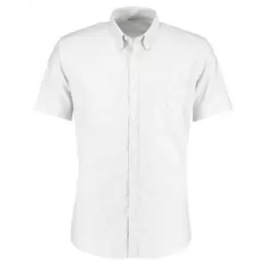 Kustom Kit Mens Slim Fit Short Sleeve Oxford Shirt (14.5) (White)